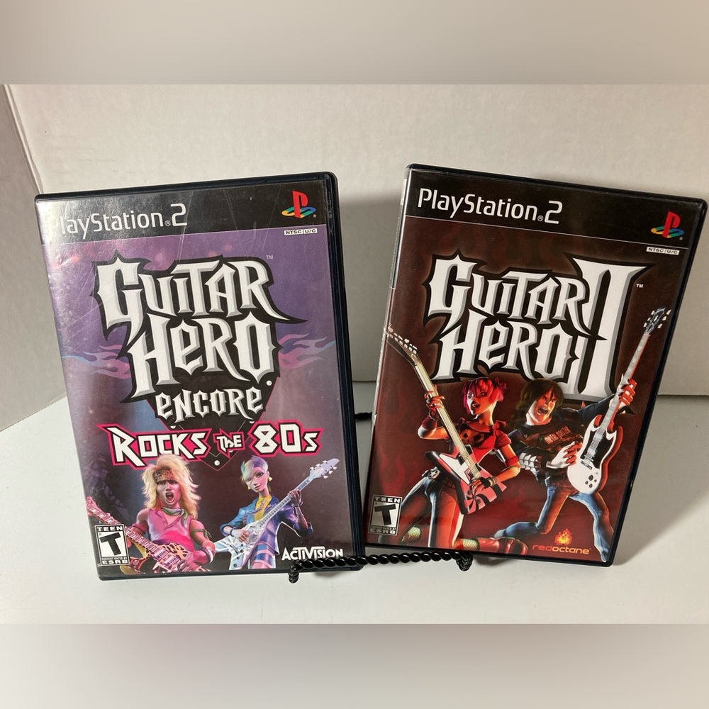 Guitar Hero Encore: Rocks the 80s (Sony PlayStation 2, 2007) & Guitar Hero 2
